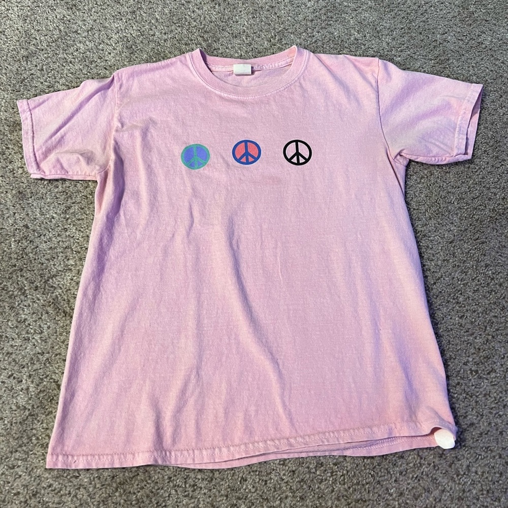 No Longer Available Online Urban Outfitters Pink Peace Sign T-Shirt